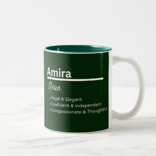 Amira Flicknamn Definition Personlig Två-Tonad Mugg