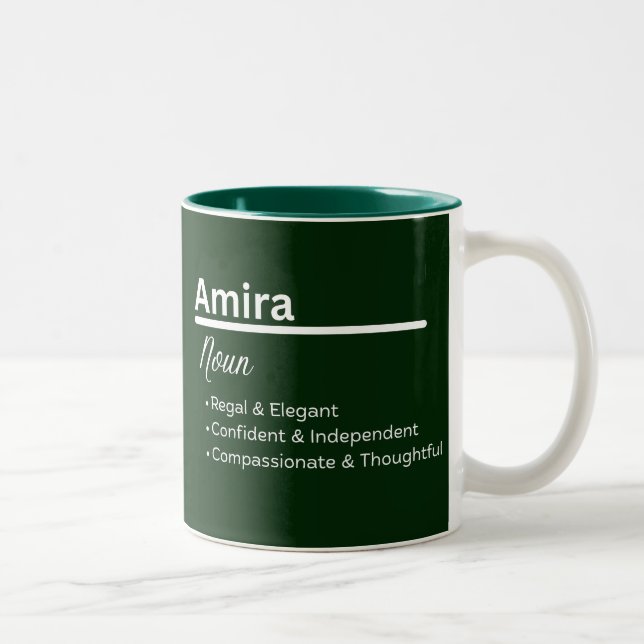 Amira Flicknamn Definition Personlig Två-Tonad Mugg (Höger)