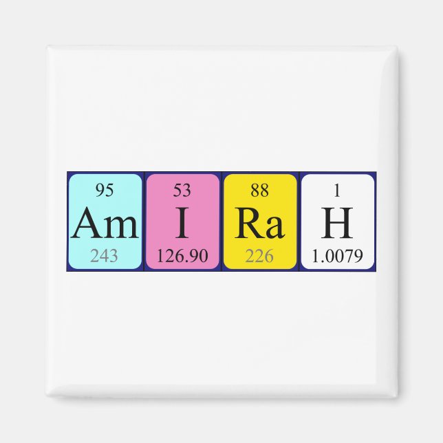Amirah Perih bord namn magnet (Framsidan)