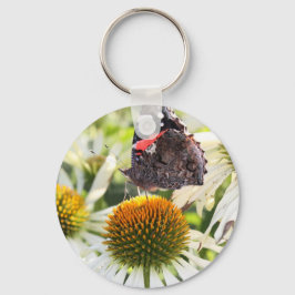 Amiral Butterfly på Flower Nyckelring