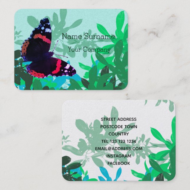 Amiral butterfly visitkort (Fram/baksida)