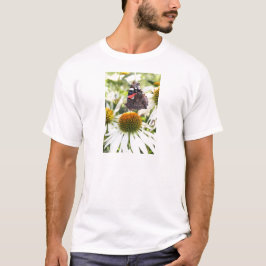 Amiral Fjäril på Blomma T-shirt