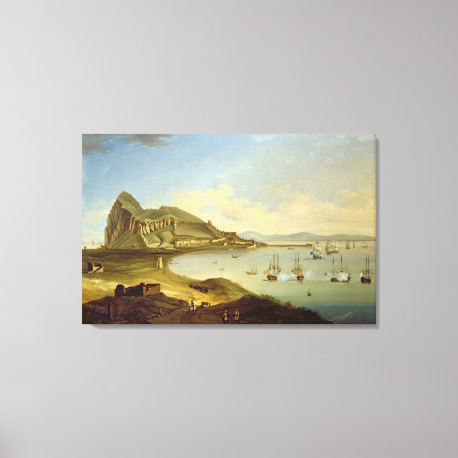 Amiral of the Blue Squadron Arriving at Gibraltar Canvastryck (Framsida)