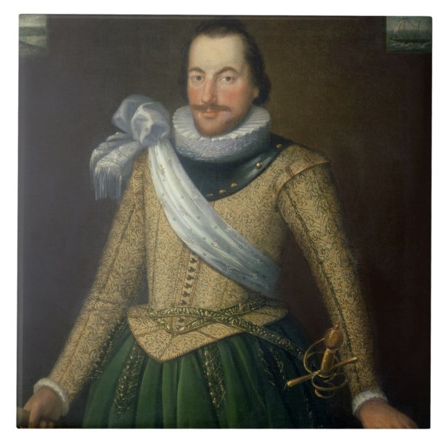 Amiralherr Thomas knäppas (d.1694) Kakelplatta (Framsidan)