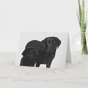 Amiration i Puppy Öga - Black Labrador Kort