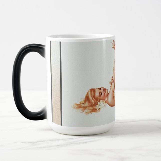 Amiration Pin-up Girl Art av Alberto Vargas Magisk Mugg (Vänster)