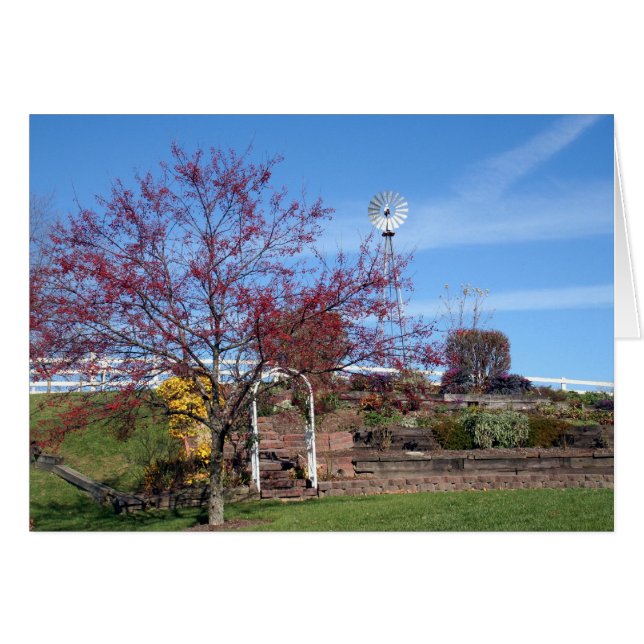 Amish Autumn Garden Hälsningskort (Framsidan Horizontal)