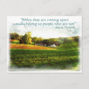 Amish Bible Postcard. Proverb.Add Store Namn Vykort