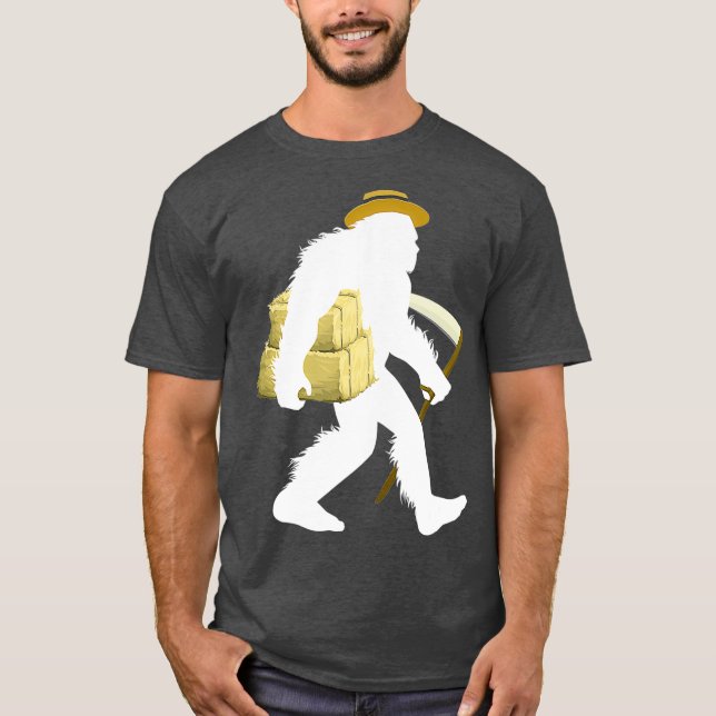 Amish Bigfoot Farmer Cryptid Farming Sasquatch T Shirt (Framsida)