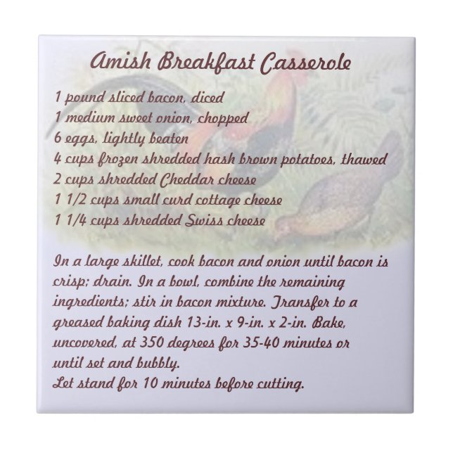 Amish Breakfast Casserole Kakelplatta (Framsidan)