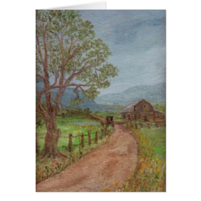 Amish Buggy Going Home Hälsningskort (Framsidan)