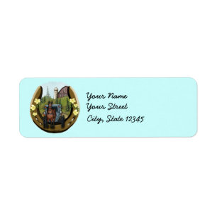 Amish Buggy Returnerar etiketter Returadress Etikett