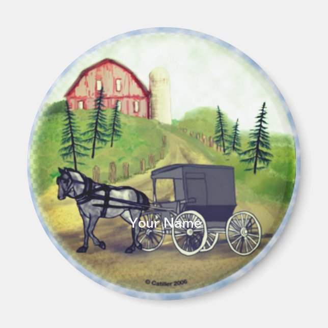 Amish Buggy Returning Magnet (Framsidan)