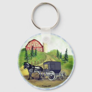 Amish Buggy Returning Nyckelring