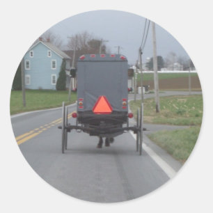Amish Buggy Sticker Runt Klistermärke