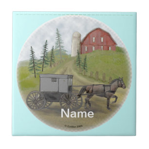 Amish Buggy Visiting-panel Kakelplatta