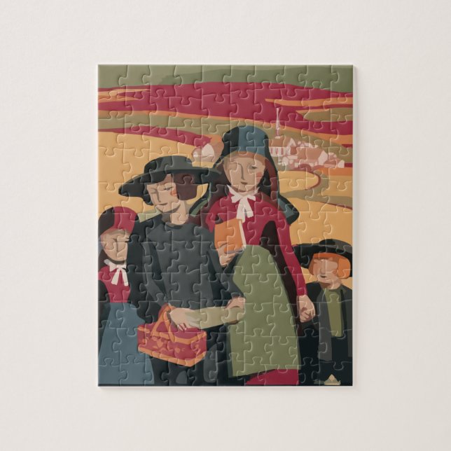 AMISH CHILDREN ART JIGSAW PUZZLE PUSSEL (Vertikal)