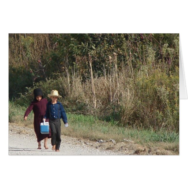 Amish Children Hälsningskort (Framsidan Horizontal)