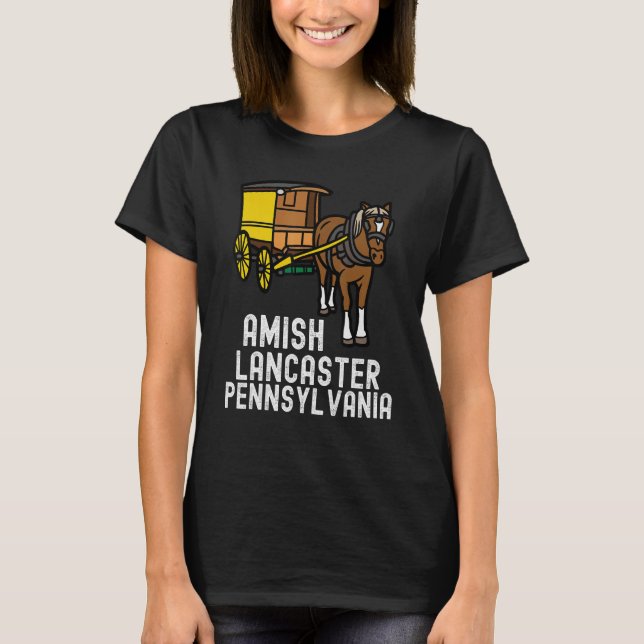 Amish Country Pennsylvania  Horse And Carriage 2 T Shirt (Framsida)