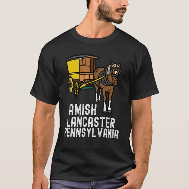Amish Country Pennsylvania  Horse And Carriage 2 T Shirt (Framsida)