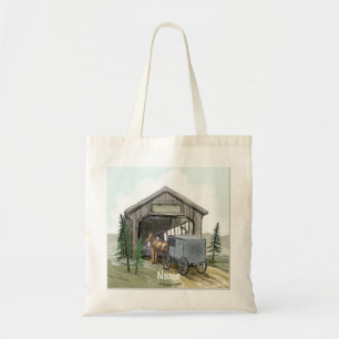Amish Covered Bridge Tote Bag Tygkasse