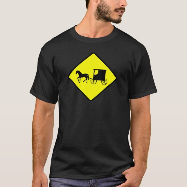 Amish Crossing Sign Classic T-Shirt (Framsida)