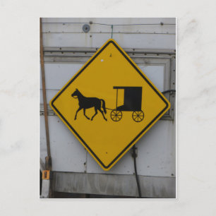 Amish Crossing Sign Vykort
