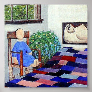Amish Doll n'Patchwork Quilt Poster