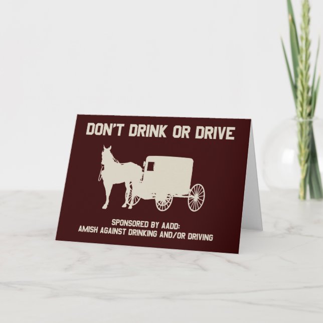 Amish - drick inte eller kör inte kort (Framsida)
