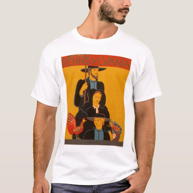 Amish familj Lancaster 1937 WPA Tee (Framsida)