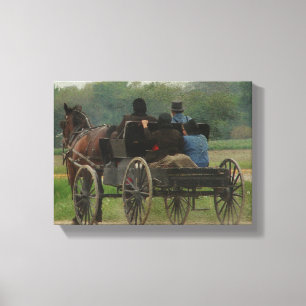 Amish familjOuting Canvastryck