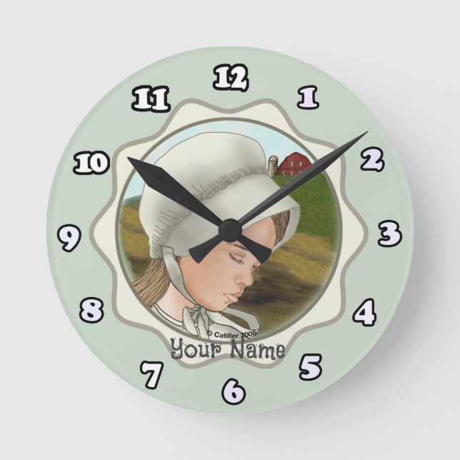 Amish flicka mössa rund klocka (Framsida)