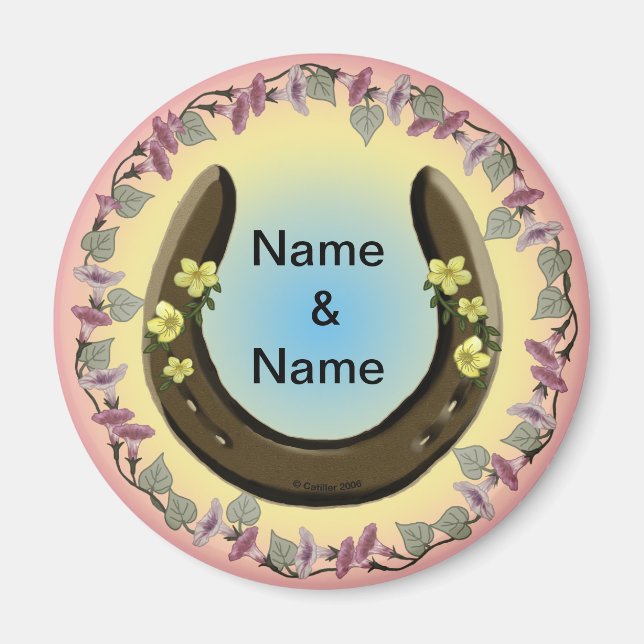Amish Flower Horseshoe Magnet (Framsidan)