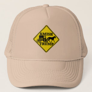 Amish for Trump Horse and Buggy Politiskt humor Truckerkeps