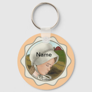 Amish Girl Bonnet Nyckelring