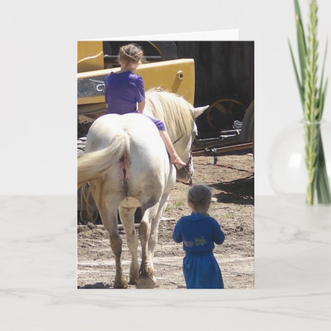 Amish Girls och deras häst Kort (Framsida)