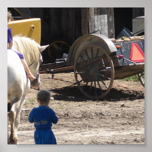 Amish Girls och deras häst Poster