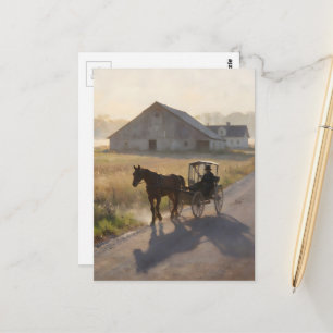 Amish hästmålning vykort