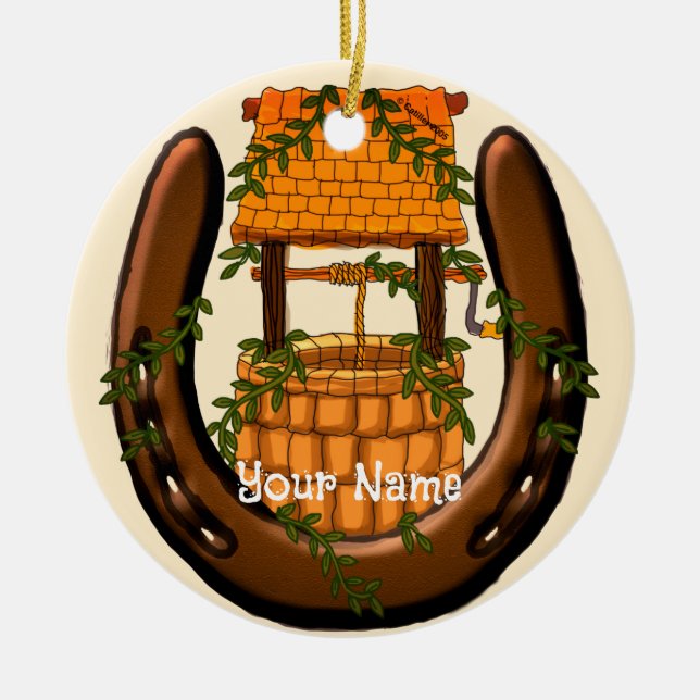 Amish Hästsko önskebrunn ornament (Framsidan)