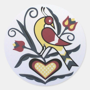 Amish HexLovebird Runt Klistermärke
