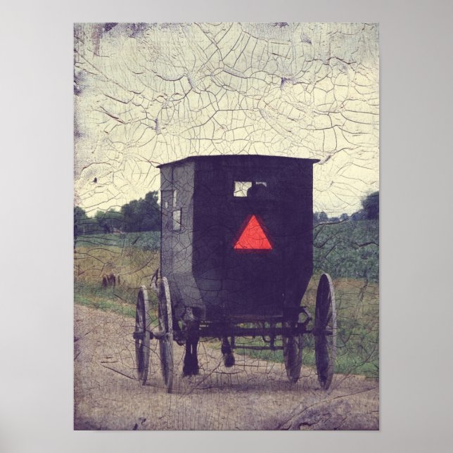 Amish Horse and Buggy, Crackle Effect Poster (Framsidan)