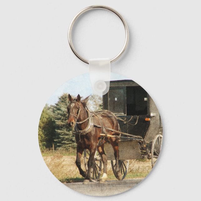 Amish Horse and Buggy Nyckelring (Framsida)