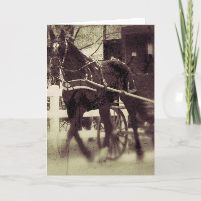 Amish Horse and Buggy Rural Iowa Photography Kort (Framsida)