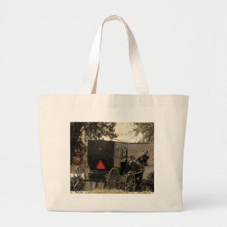 Amish Horse and Buggy Sepia Postcard Digital Art Jumbo Tygkasse