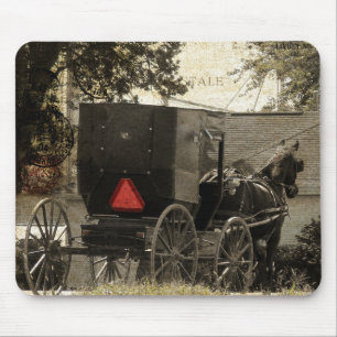 Amish Horse and Buggy Sepia Postcard Digital Art Musmatta