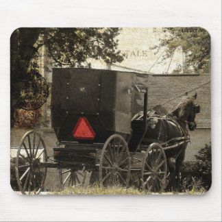 Amish Horse and Buggy Sepia Postcard Digital Art Musmatta