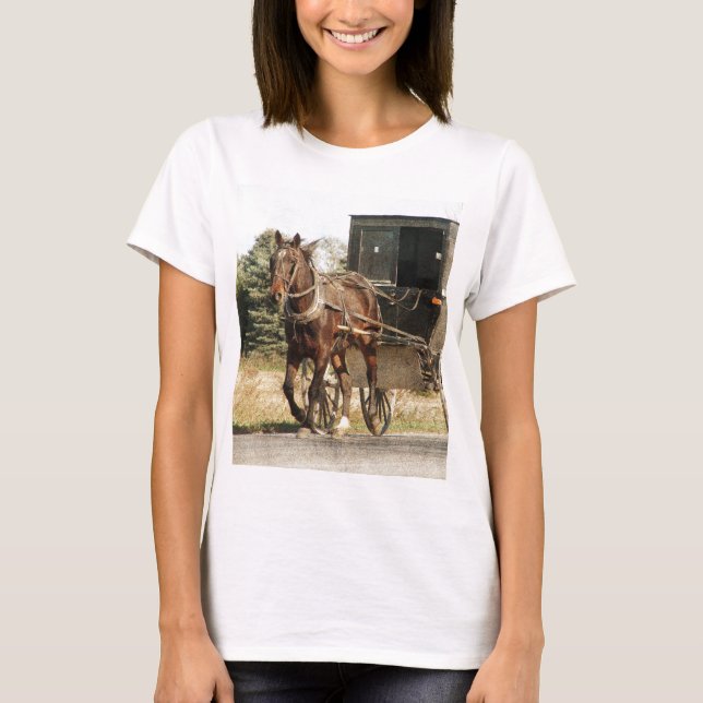 Amish Horse and Buggy Tee Shirt (Framsida)