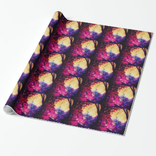 Amish Horse and Buggy Trippy Colorful Digital Art Presentpapper