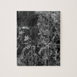 Amish Horse Black and White Grunge Pussel