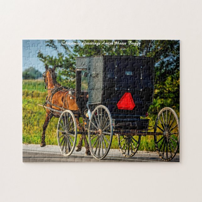 Amish Horse Buggy Indiana. jul Horse Buggy Pussel (Horisontell)